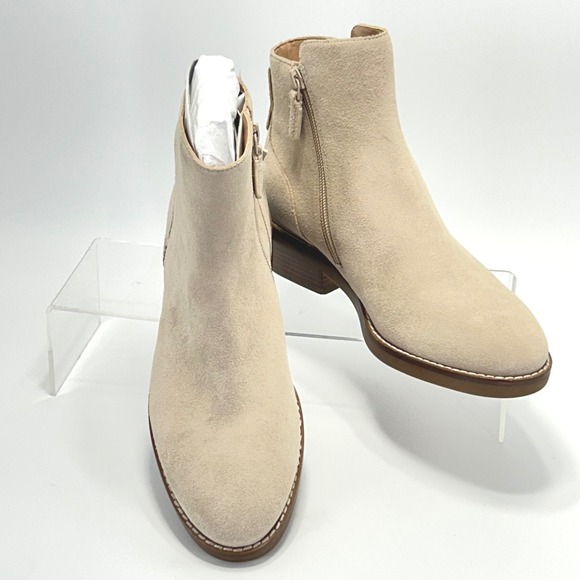 Cole Haan Grand OS Size 7 Suede Ankle Booties NEW Beige Waterproof Boots $298 - Picture 4 of 15